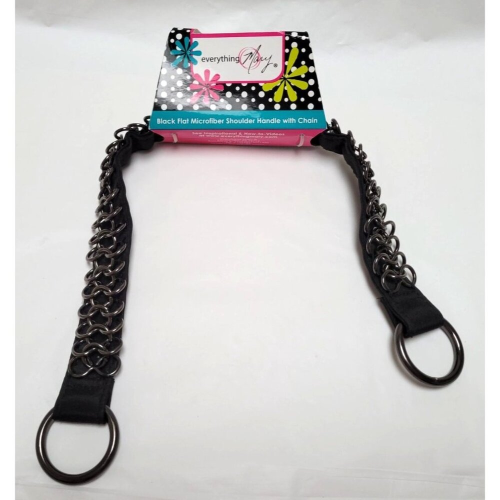 Everything Mary Black Flat Microfiber Replacement Shoulder Handle Chain EVM3564